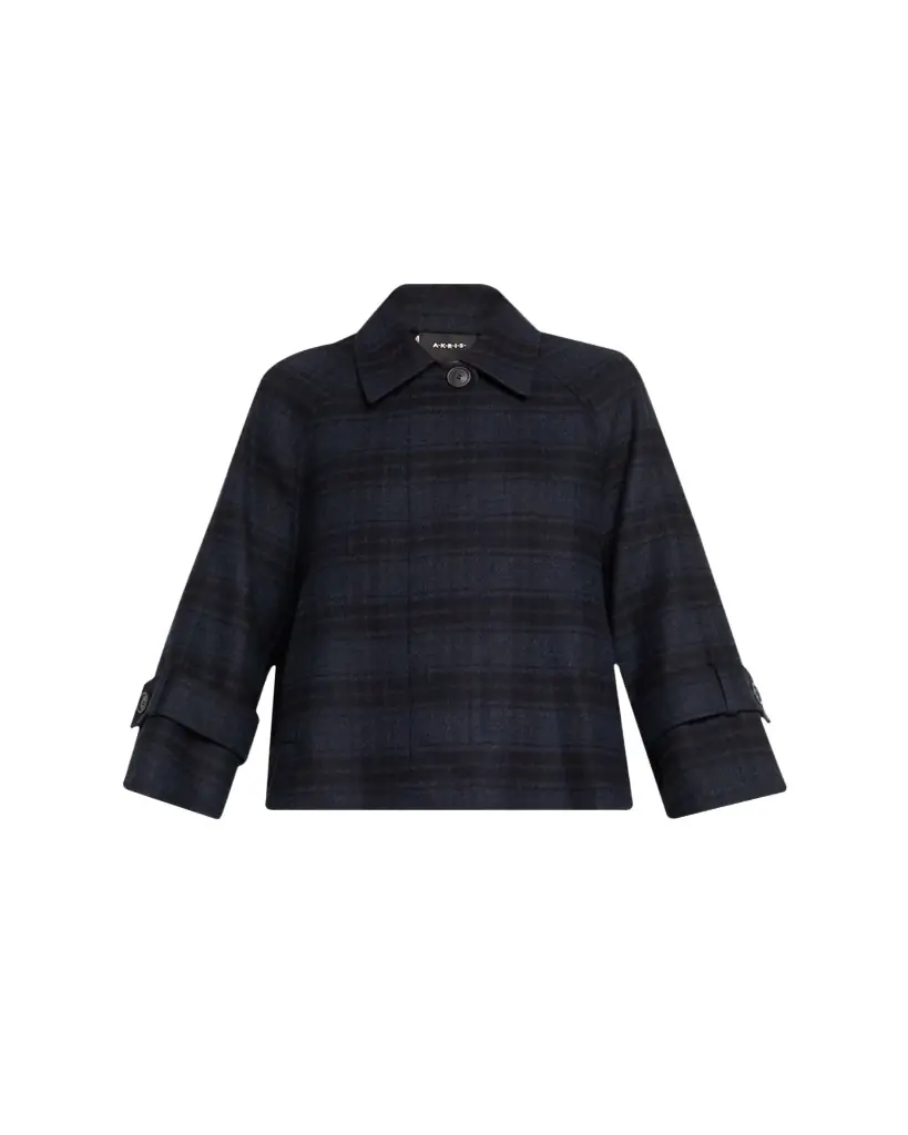 Akris Alisa Check Wool Double Face Jacket