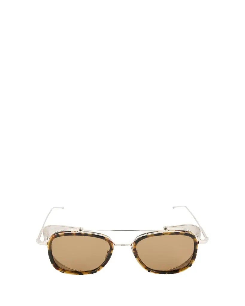 Thom Browne Men's Acetate and Titanium Rectangle Sunglasses with Side Shields