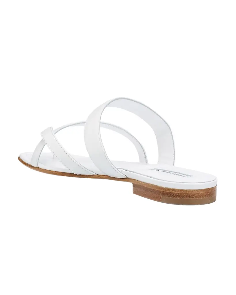 Manolo Blahnik Susa Flat Leather Sandals