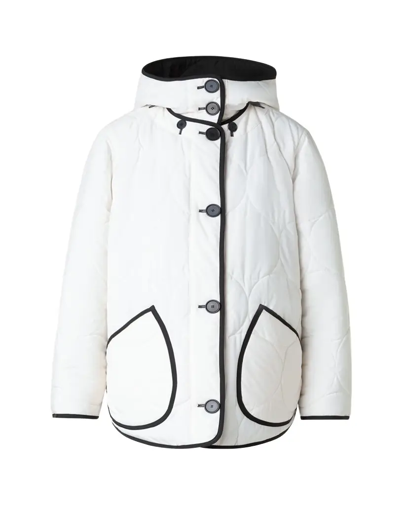 Akris punto Reversible Techno Dot Quilted Jacket With Hood