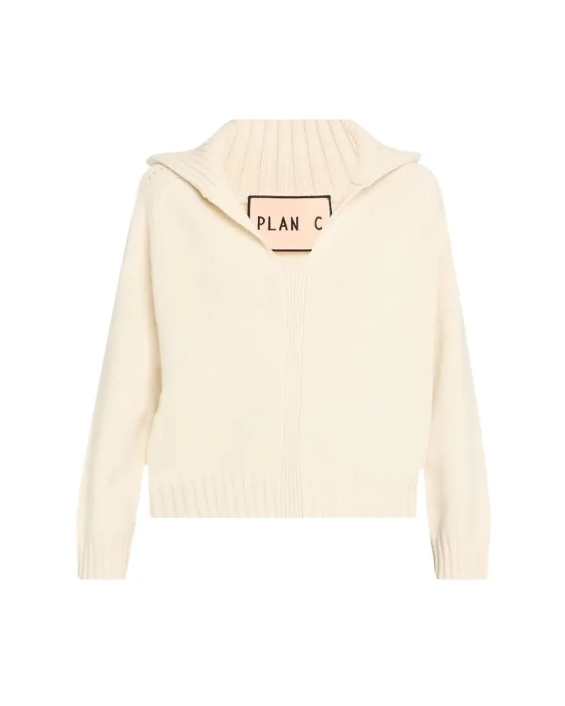 Plan C Cashmere Knit Polo Sweater