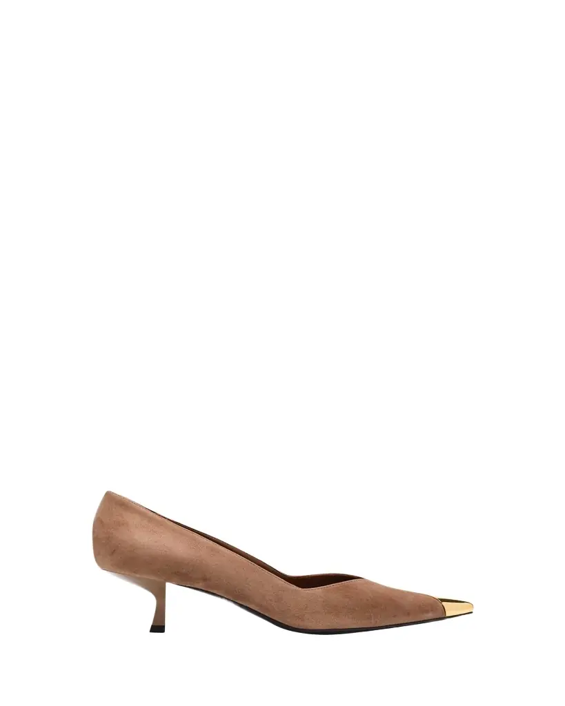 Giuseppe Zanotti Suede Golden Cap-Toe Pumps