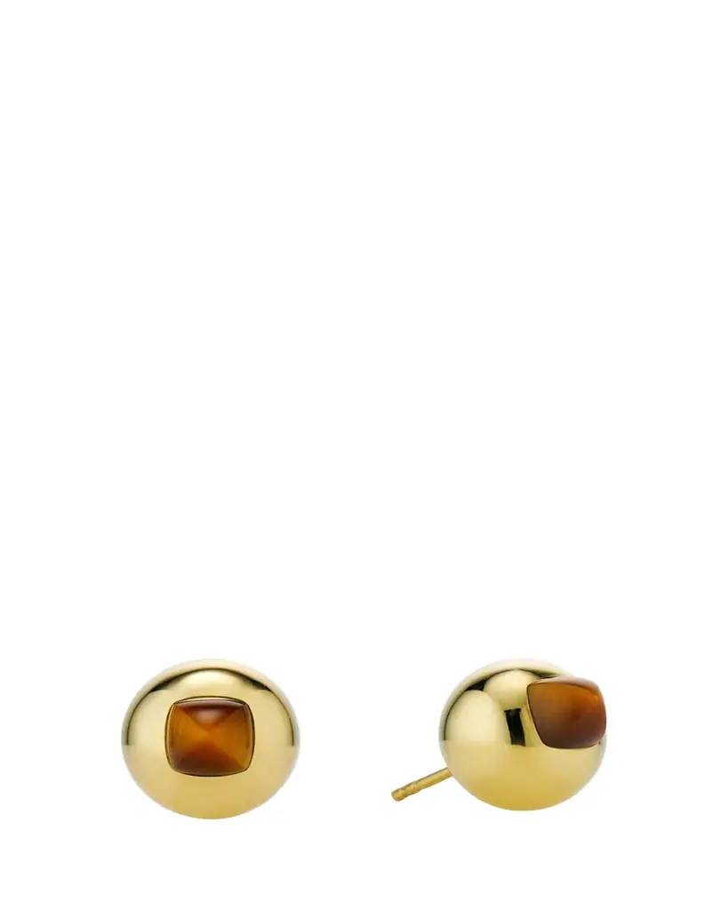 JV INSARDI Tigers Eye Sugarloaf Stud Earrings