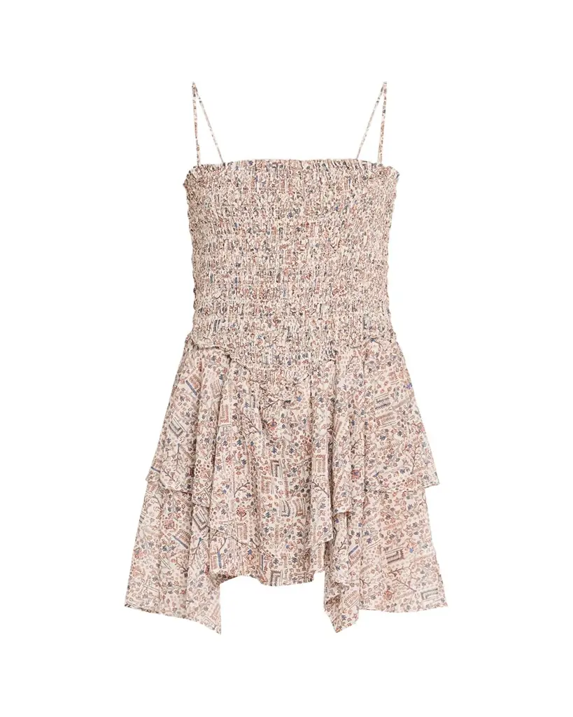 Etoile Isabel Marant Anka Smocked Printed Cotton Voile Dress