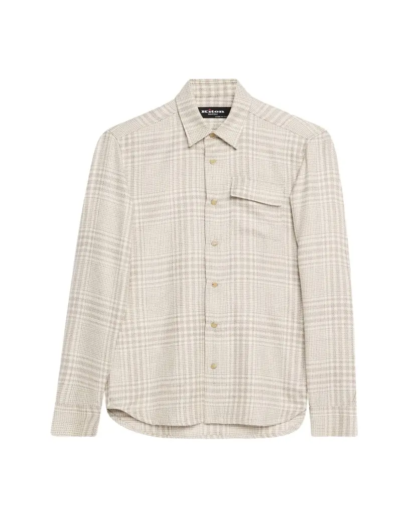 Kiton Men's Baba Tonal Plaid Side-Pocket Overshirt