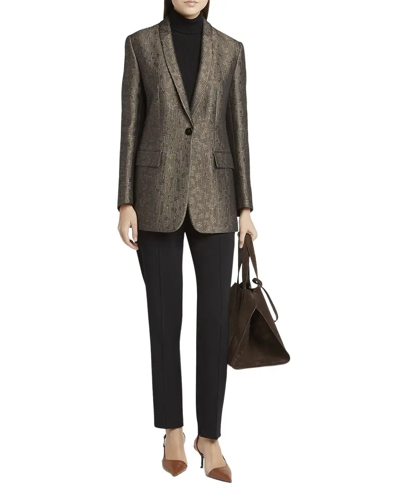Giorgio Armani Geo Silk Jacquard Single-Breasted Blazer