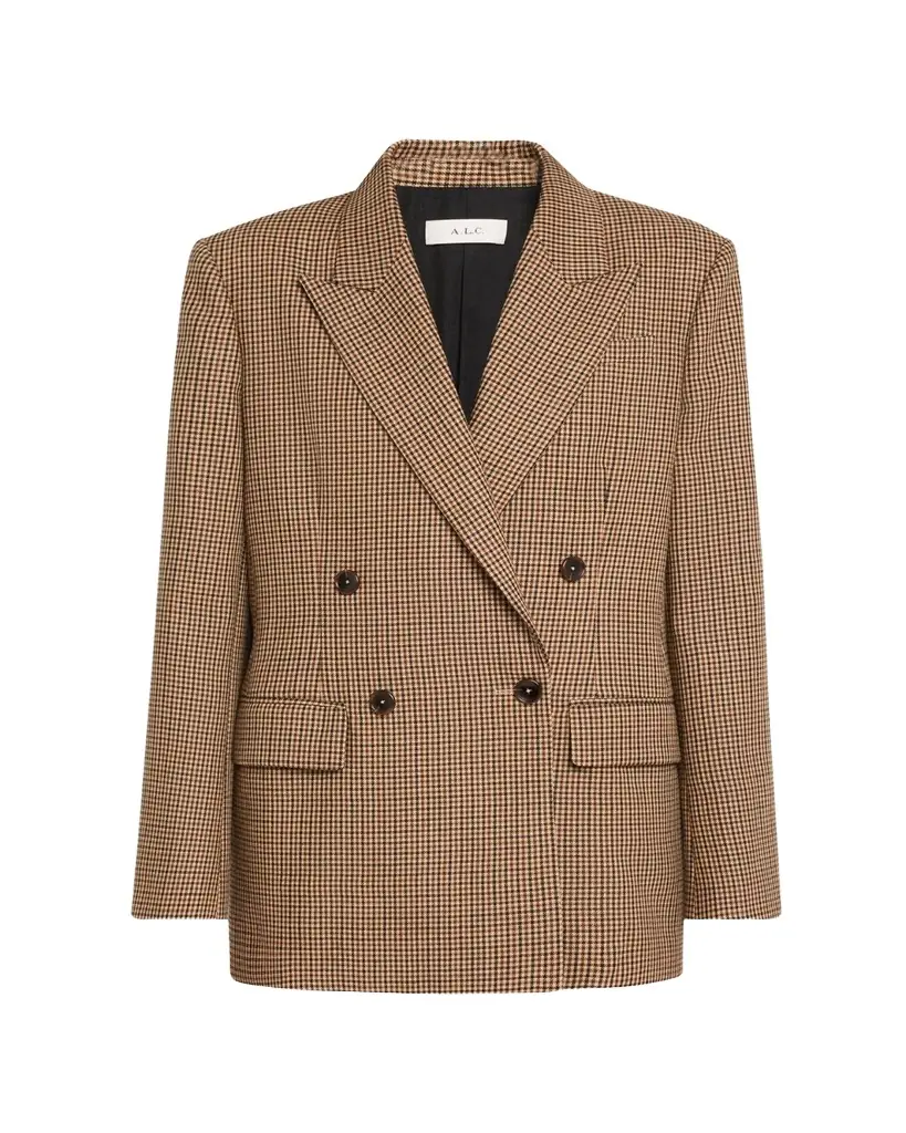 A.L.C. Calla Check Double-Breasted Jacket
