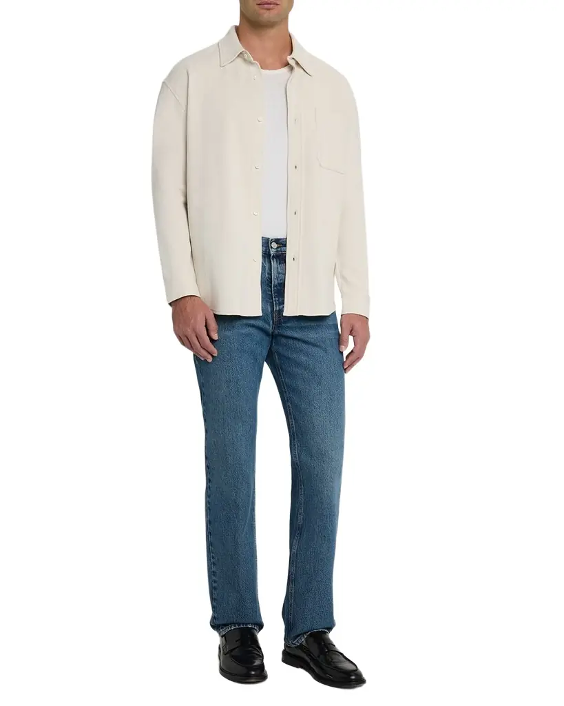 FRAME Men's Cotton Waffle Texture Button-Down Shirt