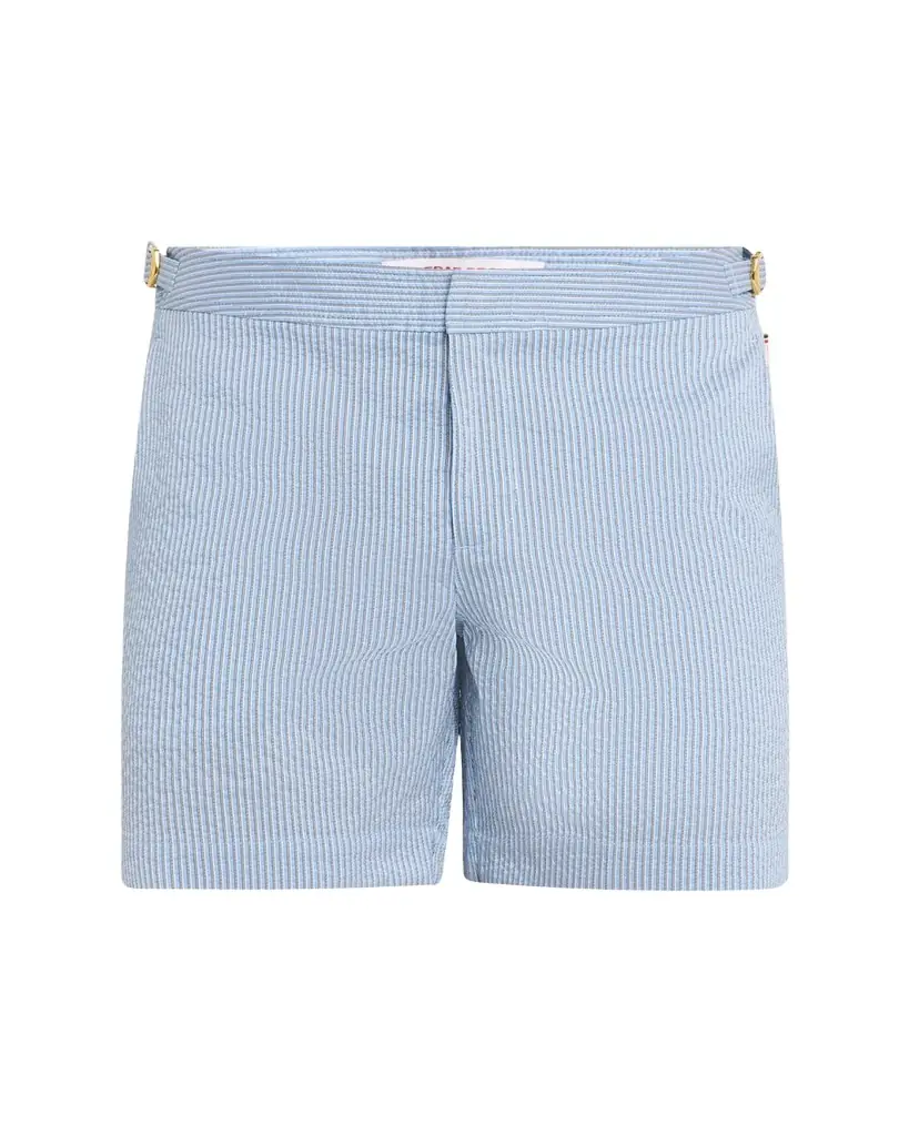 Orlebar Brown Men's Seersucker Stripe Mid-Length Swim Shorts