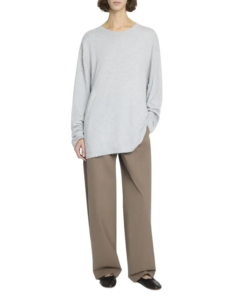 THE ROW Alfidis Double Pleated Straight-Leg Cotton Pants