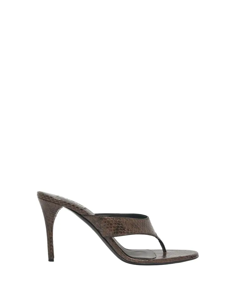 ALAIA Snakeskin Leather Thong Sandals