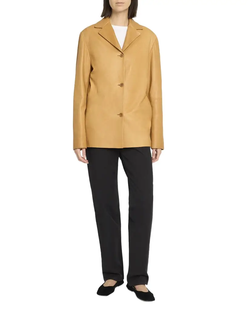 THE ROW Fabian Single-Breasted Leather Jacket