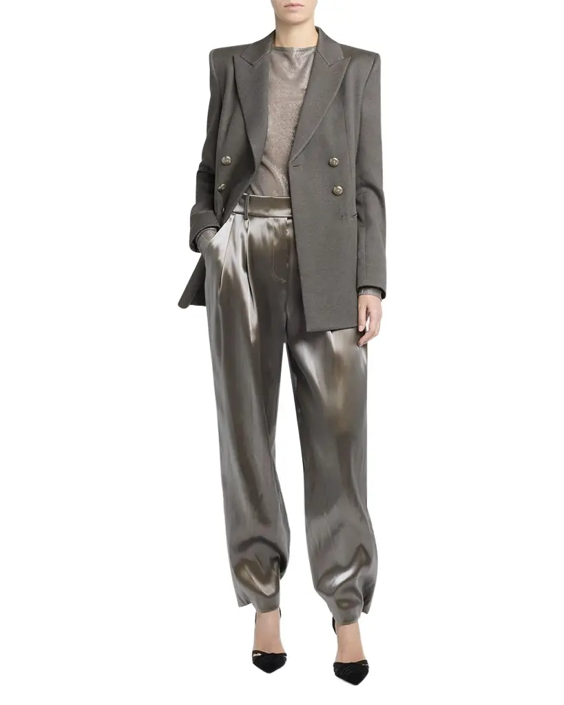 Giorgio Armani Silk Cotton Double-Breasted Blazer