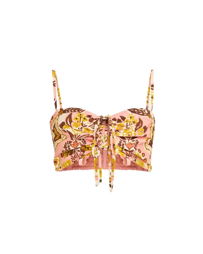 Cara Cara Maidstone Ruched Sweetheart Crop Top