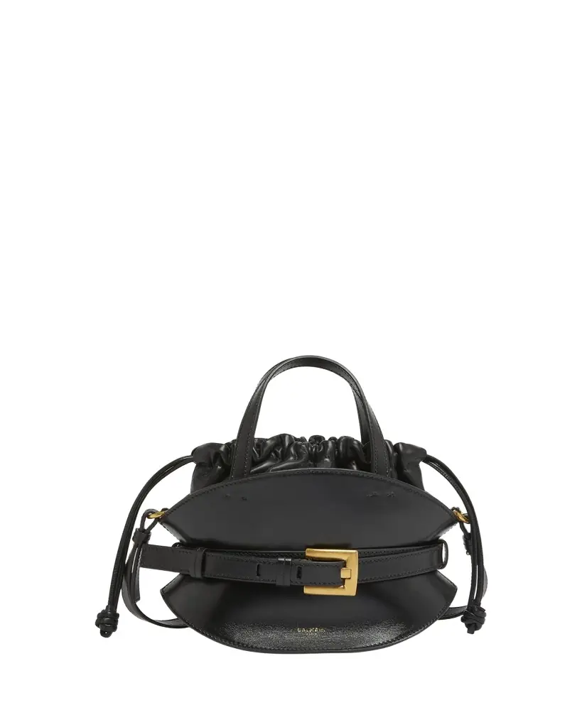 Balmain Shuffle Mini Top-Handle Bag in Calfskin