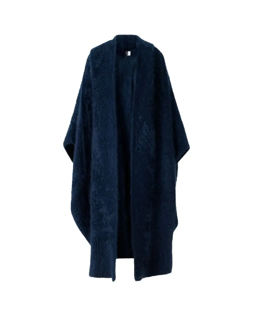 Akris Brushed Cashmere Hooded Long Cape Coat