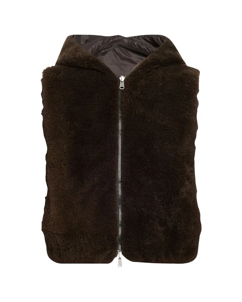 Brunello Cucinelli Reversible Hooded Goat Vest
