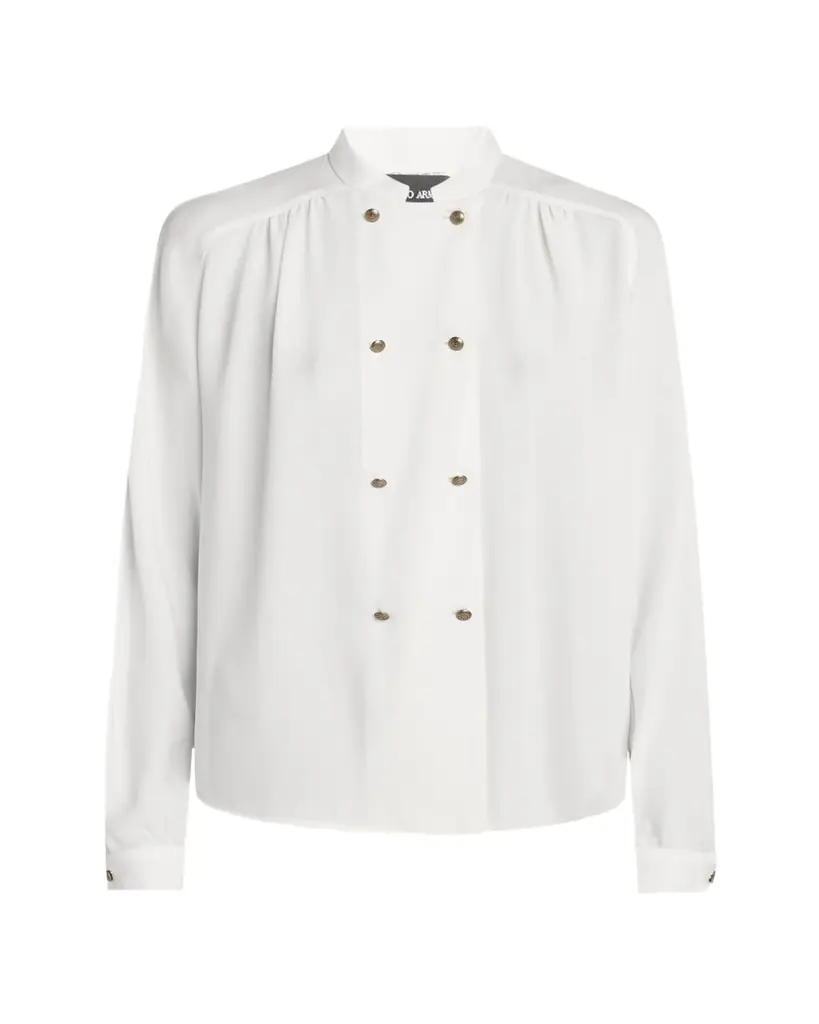 Giorgio Armani Double-Breasted Silk Blouse
