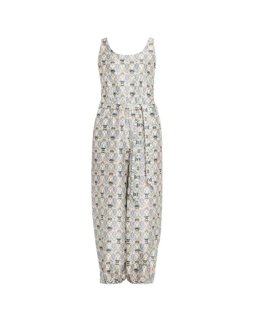 Loro Piana Nadia Belted Wide-Leg Cuffed Romper