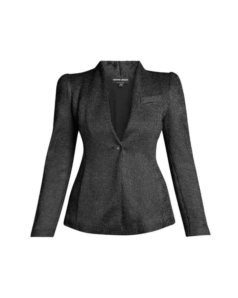 Giorgio Armani Textured Jersey Jacquard Single-Breasted Blazer