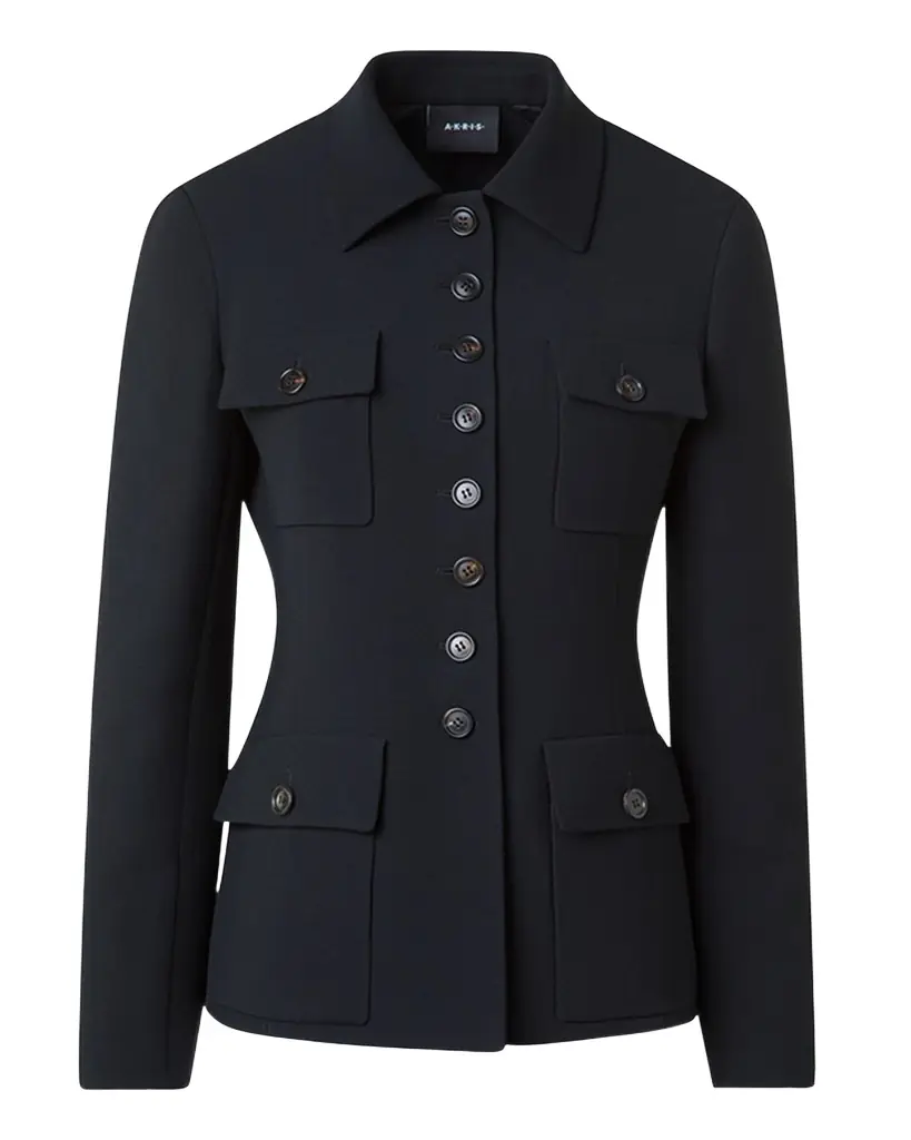 Akris Delia Single-Breasted Wool Double-Face Jacket