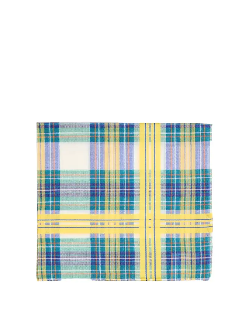 Simonnot Godard Men's Plaid Cotton Scarf