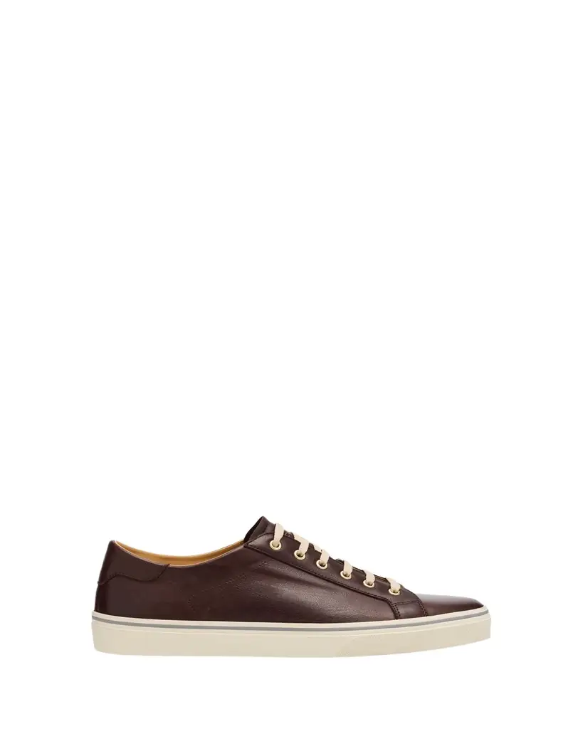 Brunello Cucinelli Men's Vulcanized-Sole Leather Low-Top Sneakers