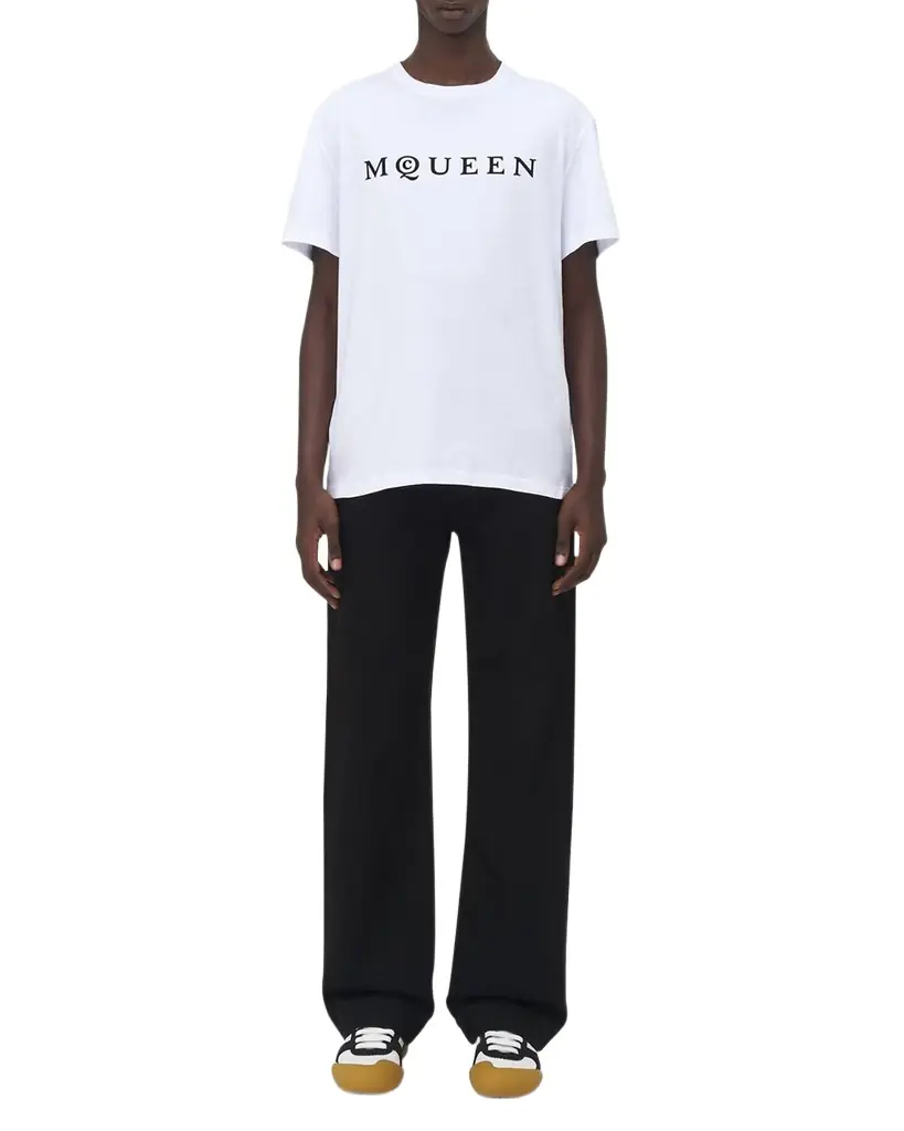McQueen Men 's Flocked Logo T-Shirt