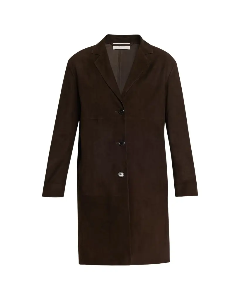 THE ROW Babilonia Suede Belted Single-Breasted Coat