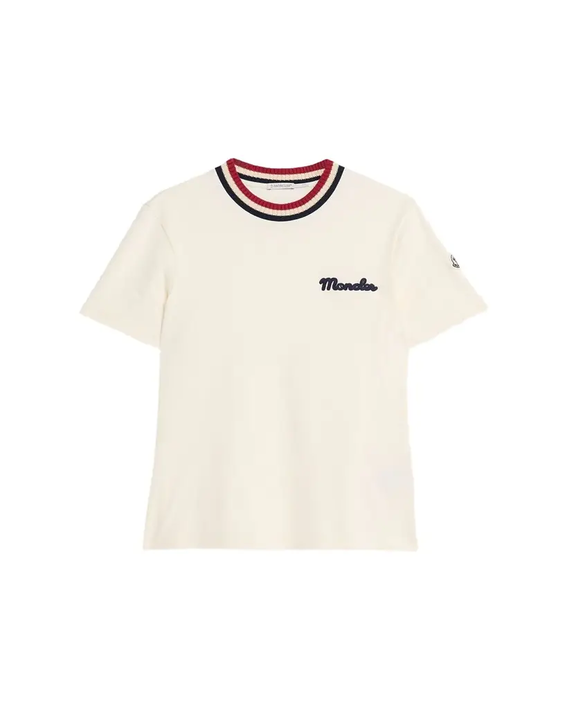 Moncler Men's Jersey Stripe-Ribbed Crewneck T-Shirt