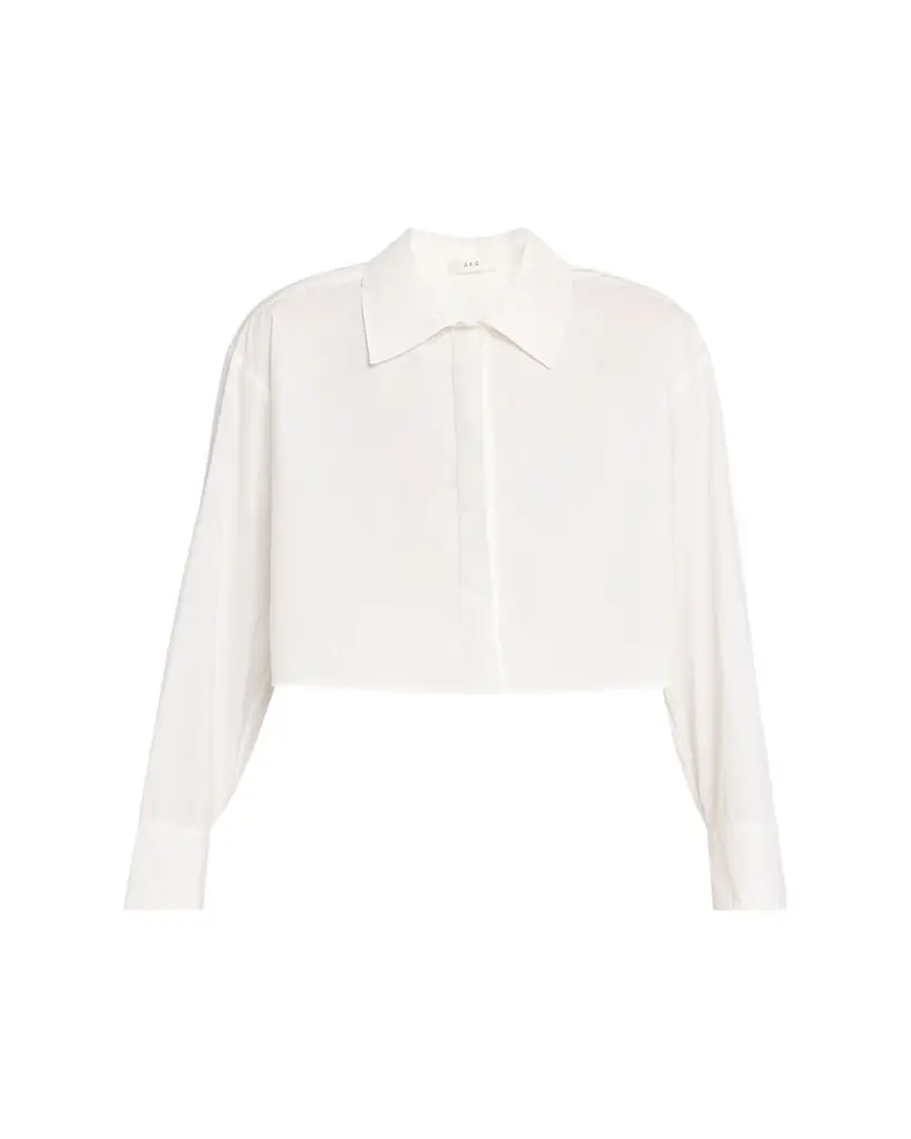 A.L.C. Maude Cropped Button-Front Top