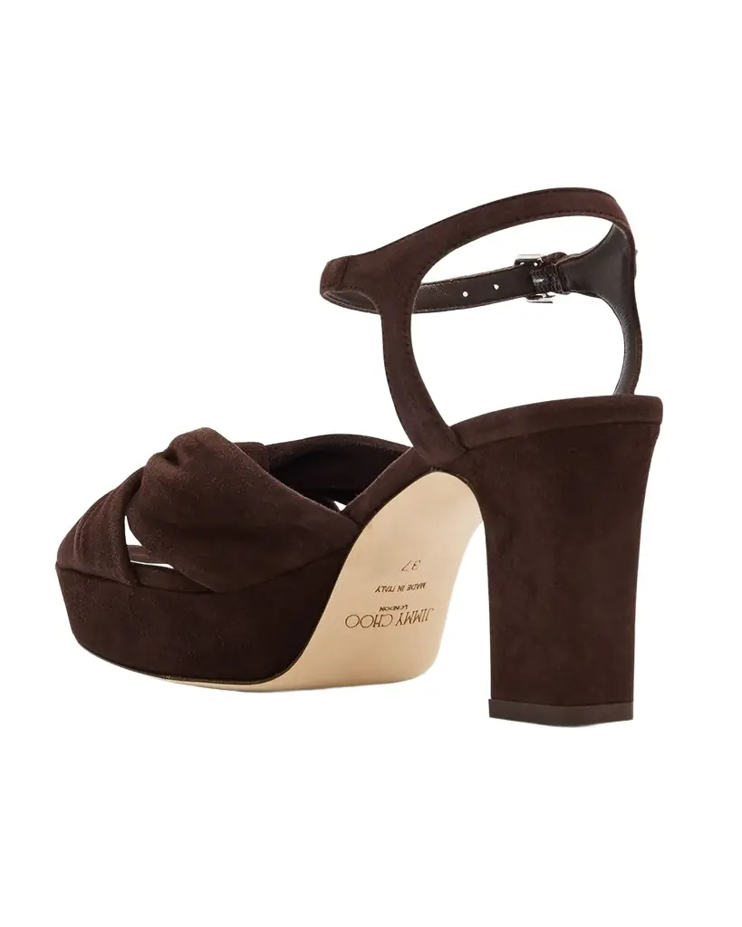 Jimmy Choo Heloise Suede Knot Platform Sandals