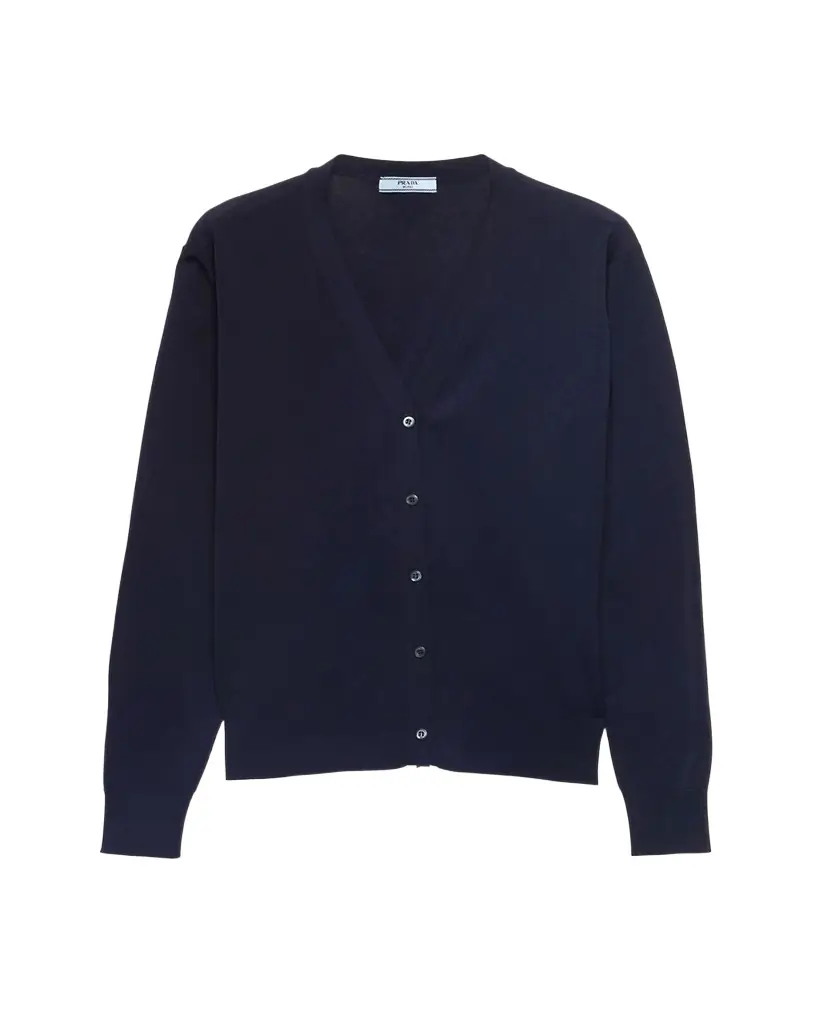 Prada Cotton V-Neck Cardigan