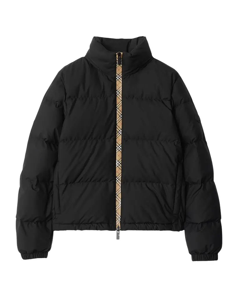 Burberry Ambleside Check Zipper Puffer Jacket With Hood