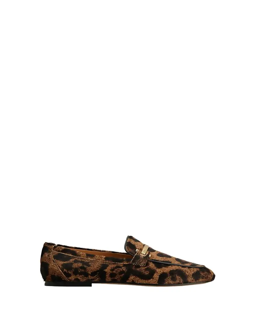 Tod's Leopard Calf Hair Loafers