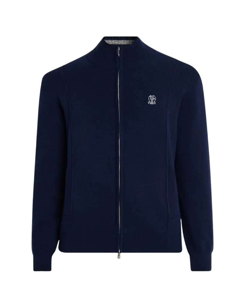 Brunello Cucinelli Men's Cashmere Knit Full-Zip Jacket