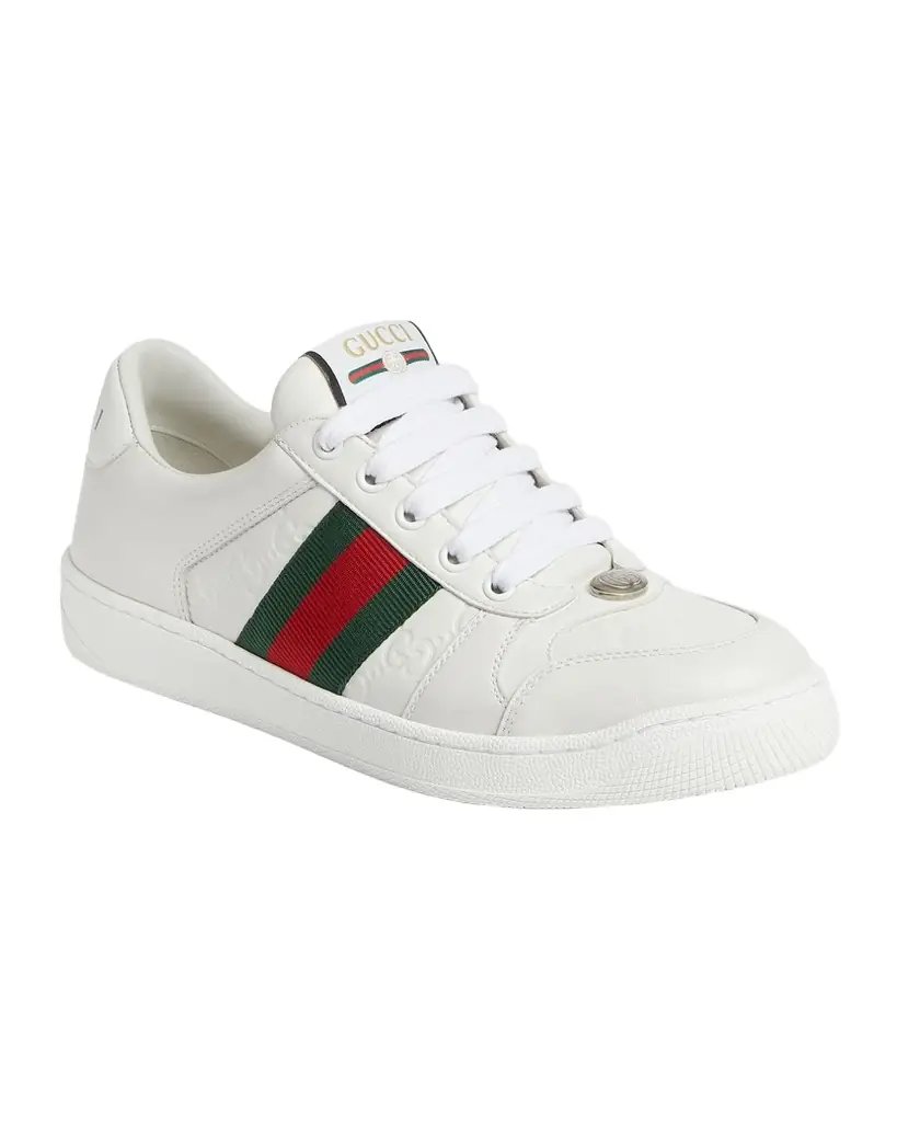 Gucci GG Embossed Leather Low-Top Sneakers