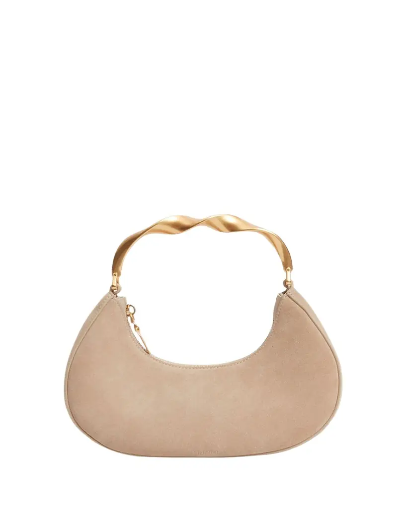 SIMKHAI Nixi Suede Twist Top-Handle Bag
