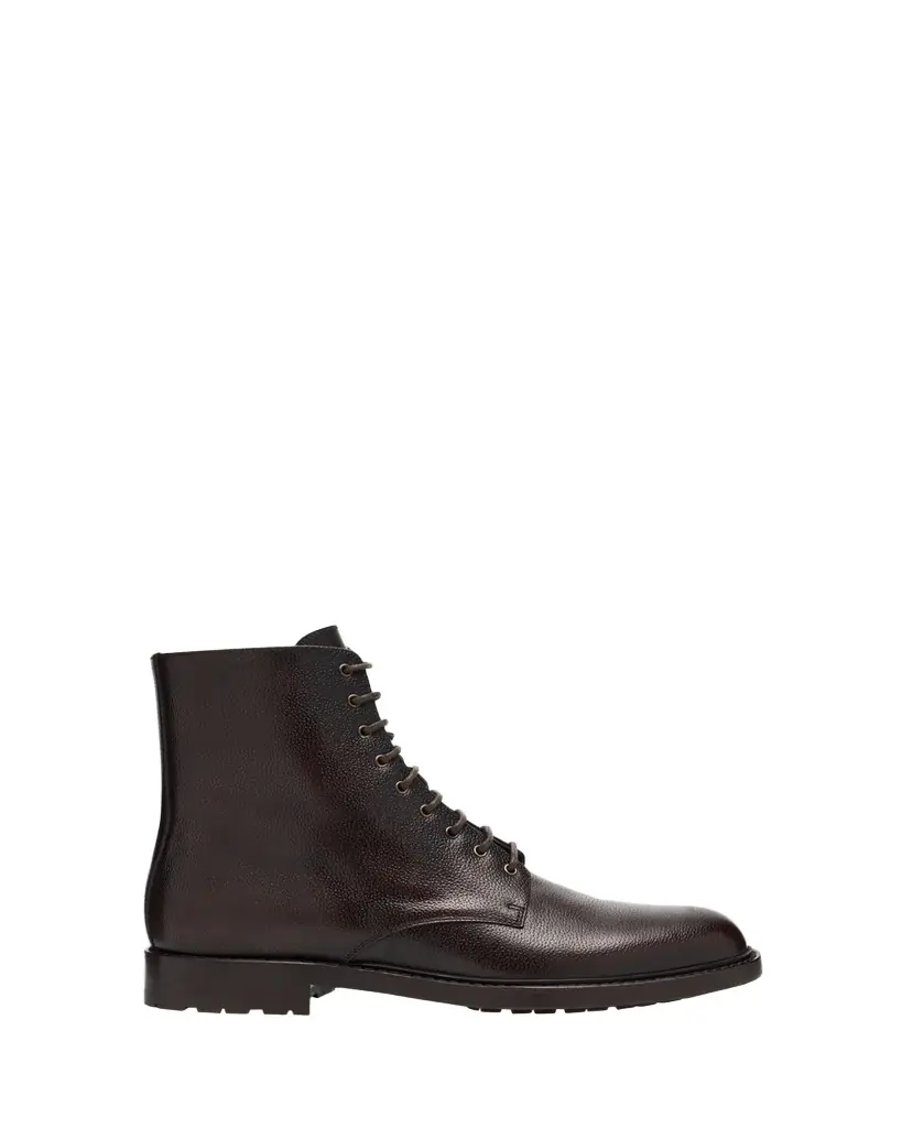 Brunello Cucinelli Men's Burnished Leather Ankle Boots