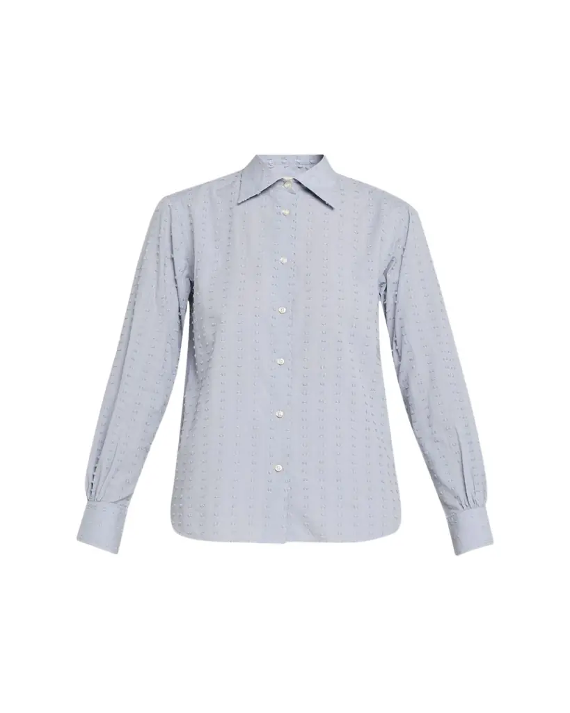 Officine Generale Ella Long-Sleeve Textured Japanese Cotton Shirt