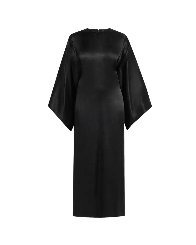 Balenciaga Satin Long-Sleeve Maxi Dress