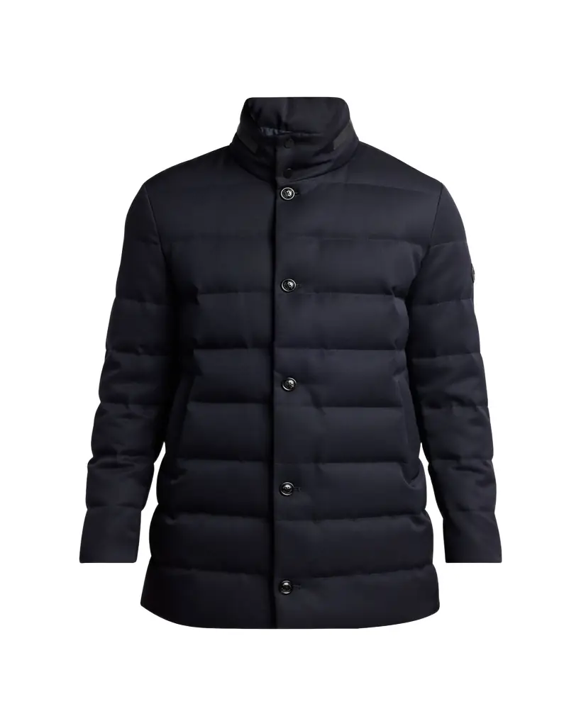 Moncler Men's Quilted Down Long Parka with Hood