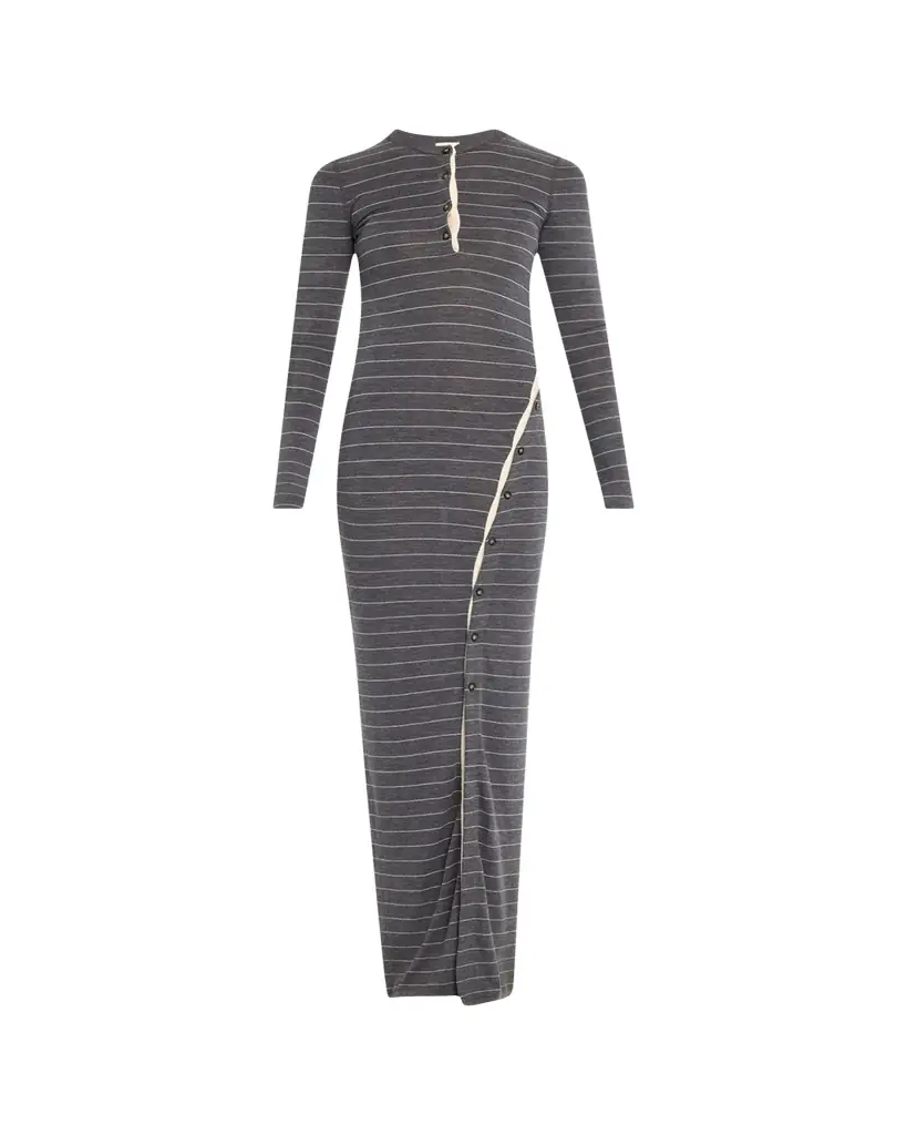 Nanushka Dakoa Buttoned Fine Merino Maxi Dress