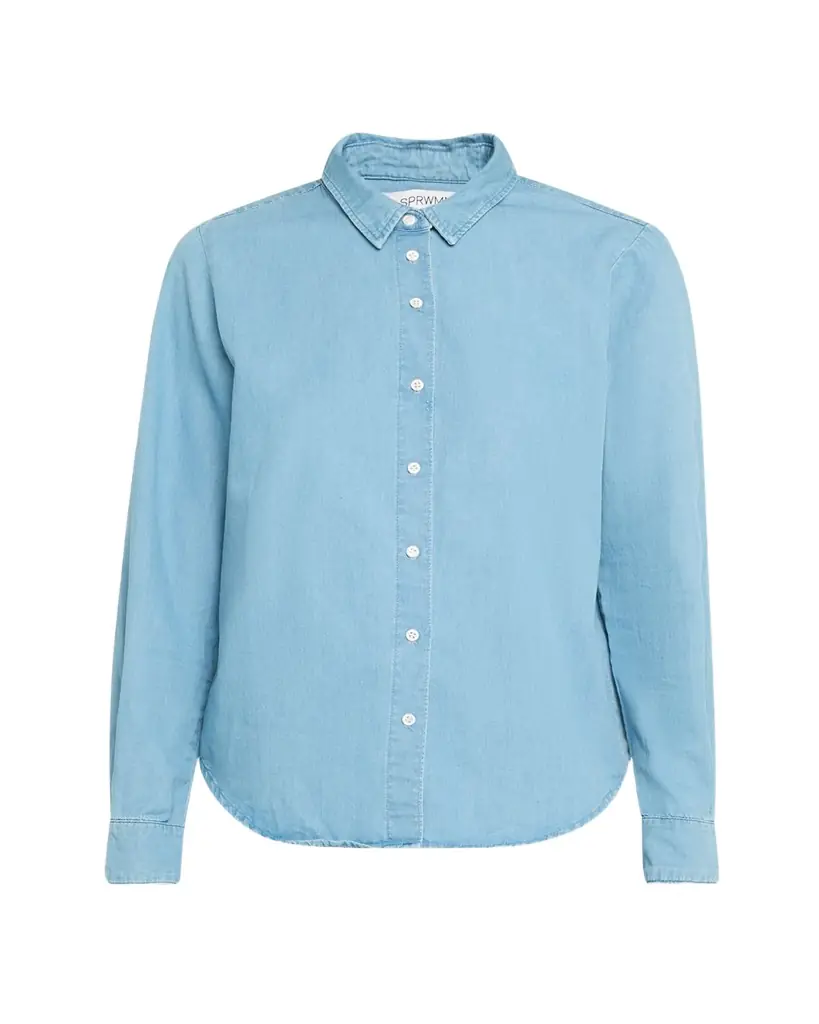 SPRWMN Chambray Fitted Button-Front Shirt