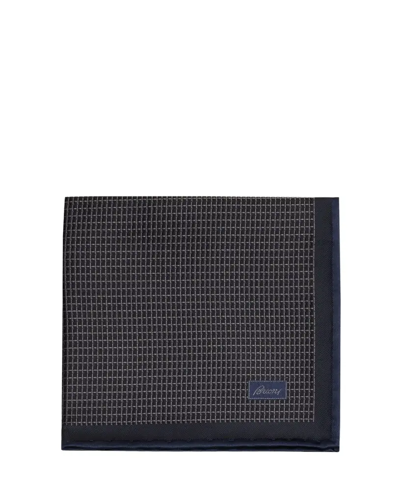 Brioni Men's Screen-Print Silk Pocket Square
