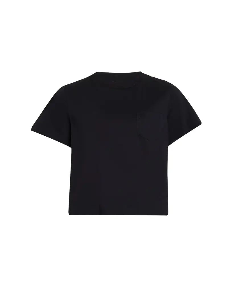 SACAI Short-Sleeve Nylon Cotton T-Shirt