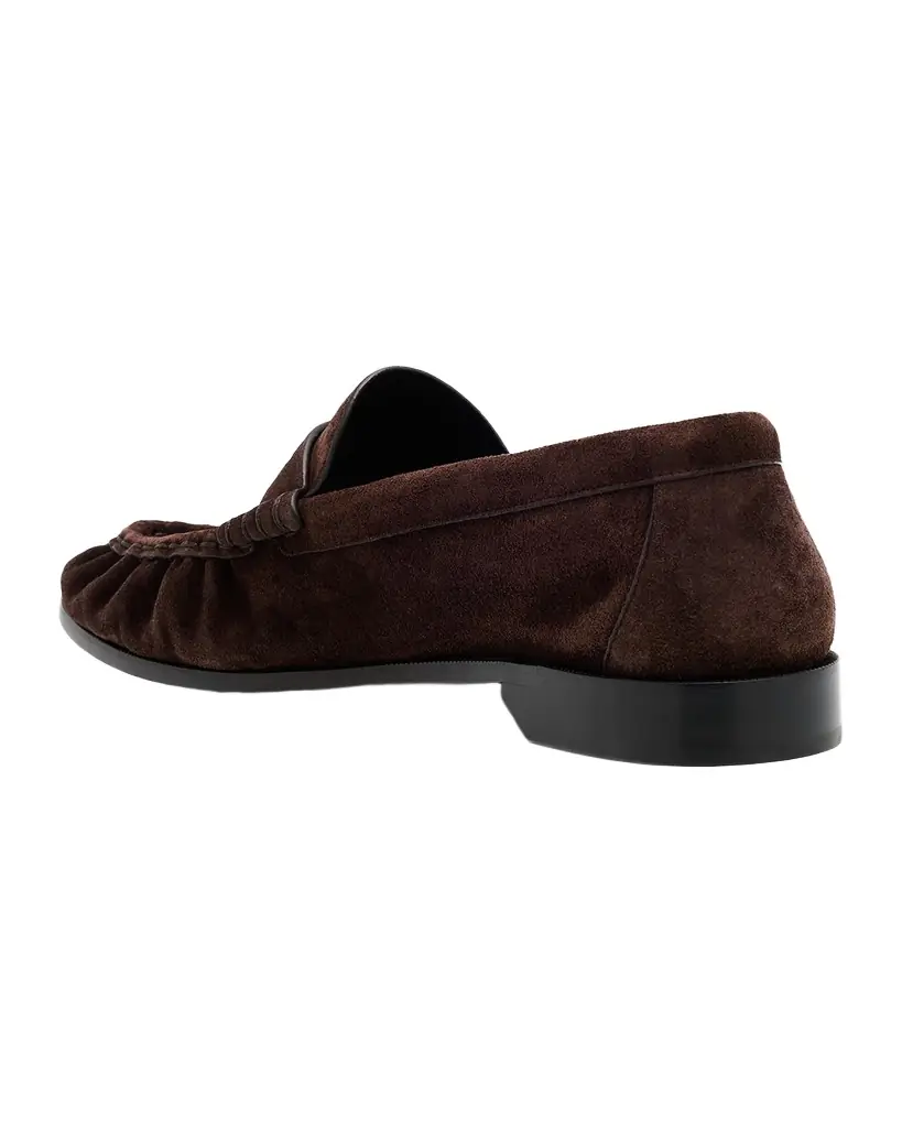Saint Laurent Men's Suede Cassandre Penny Loafers