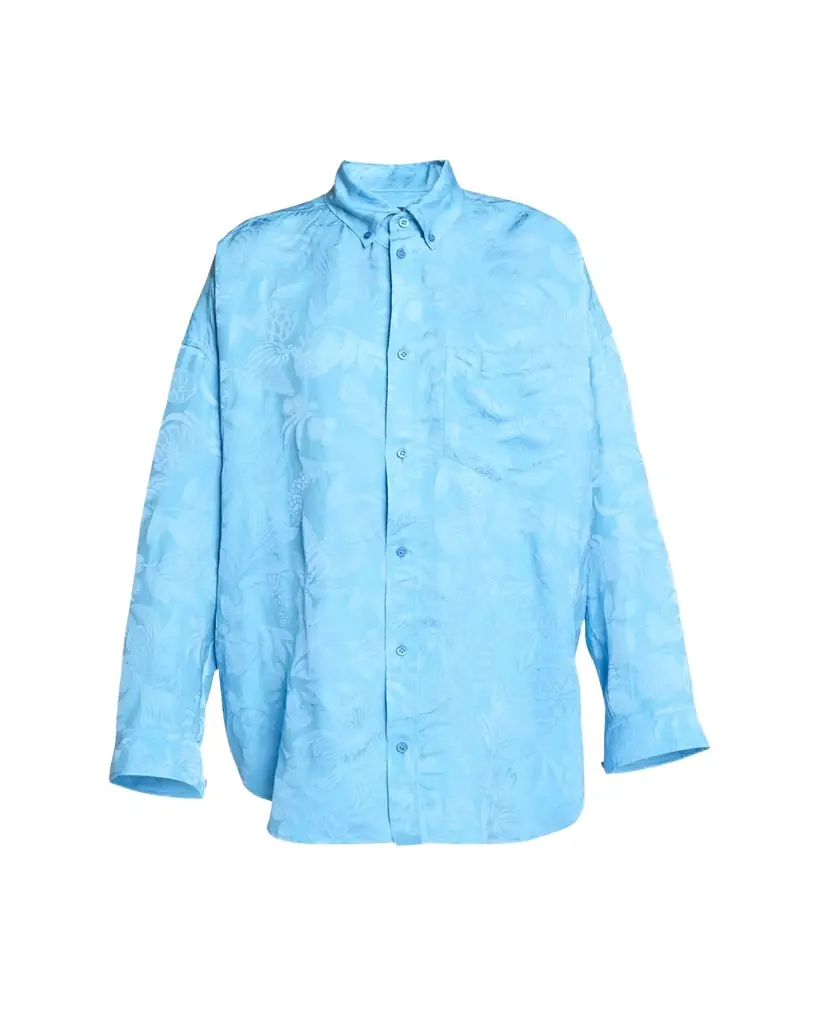 Balenciaga Long-Sleeve Button-Down Cocoon Shirt