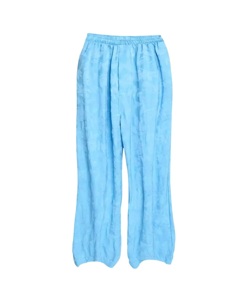 Balenciaga Floral Satin Jacquard Wide-Leg Pajama Pants