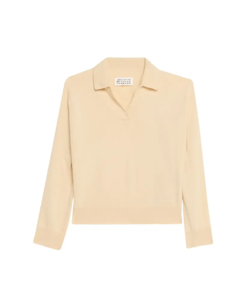 Maison Margiela V-Neck Wool Polo Sweater